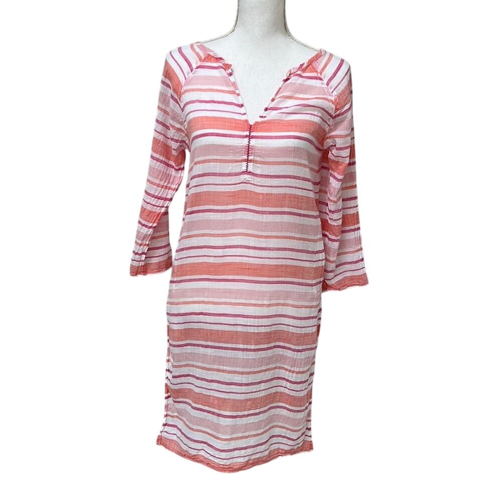 Roller Rabbit East Hampton Naomi Kurta Coral XS Tunic Dress Swim Coverup